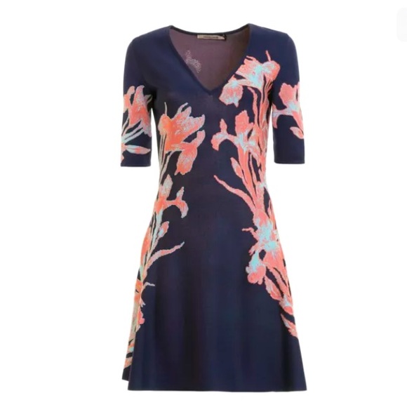 NWT ROBERTO CAVALLI IRIS PATTERN JACQUARD DRESS 8 - Picture 1 of 5